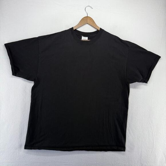 Vintage Blank shirt Men's 2XL Black Boxy Grunge Crewneck Crew SS Faded y2k 90s - Picture 1 of 6
